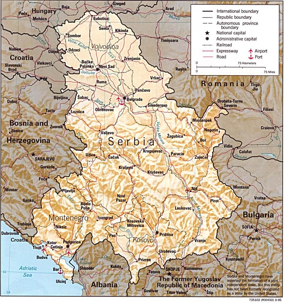 Montenegro physique carte